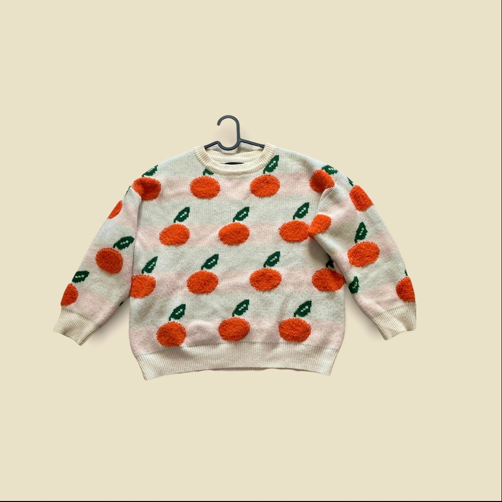 Cider, orange pattern sweater, size medium